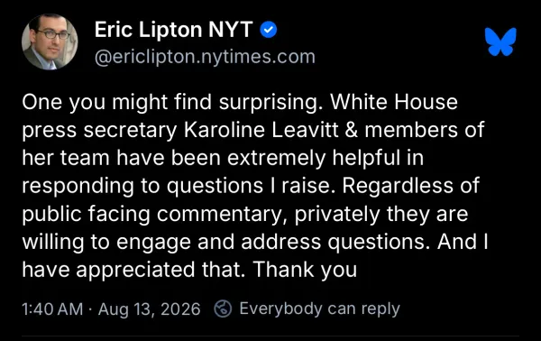 They all want to be in Karoline Leavitt's good graces.